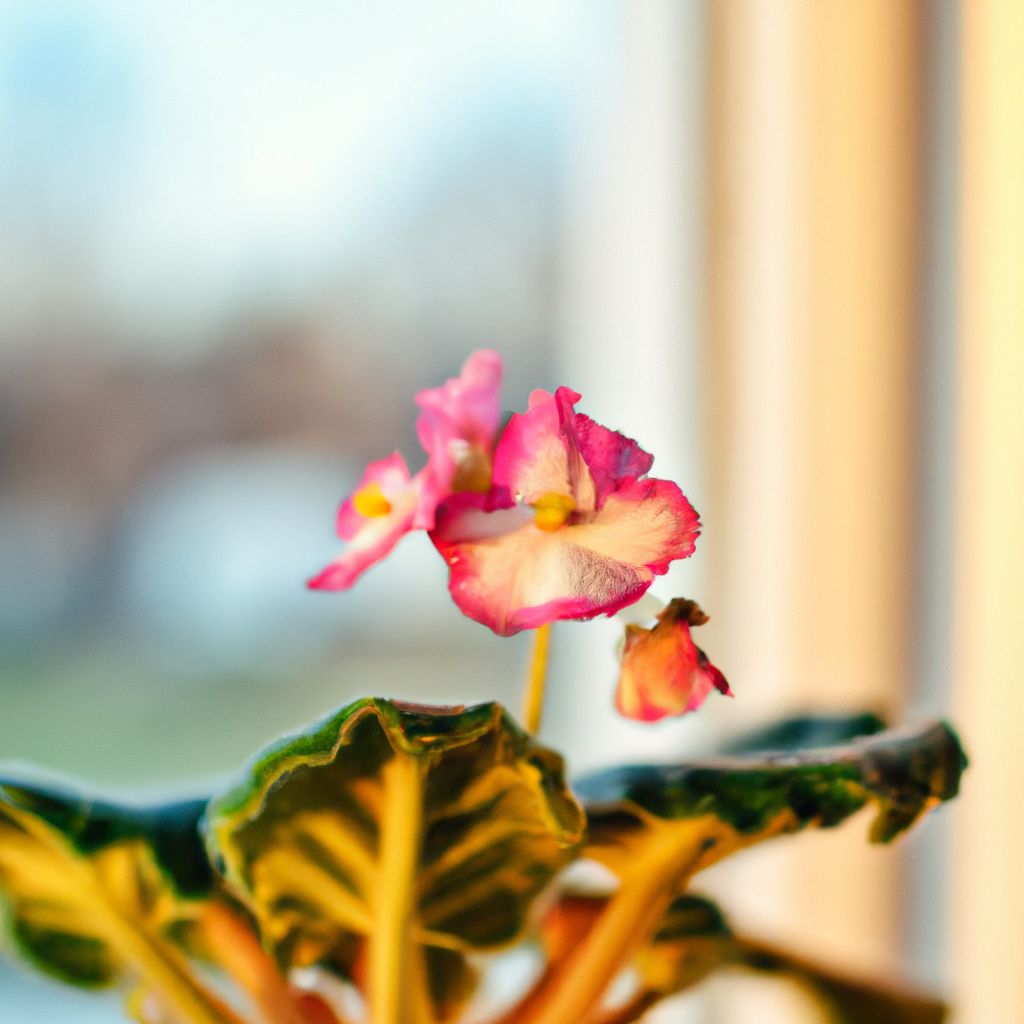 Rosa blühende zimmerpflanze